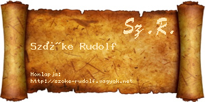 Szőke Rudolf névjegykártya